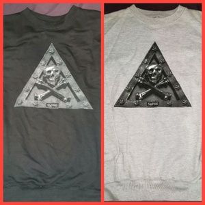 (2) SUPERB Crewneck Sweaters-Skull.Stars.Crossbone